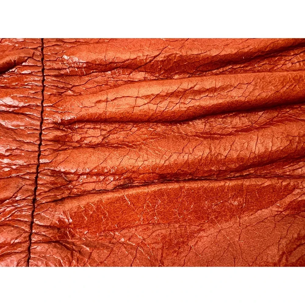HOBO International Leather Baguette Frame Purse Ruched‎ Orange Boho